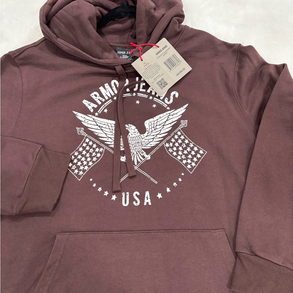 USA Brown Hoodie